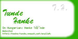 tunde hanke business card